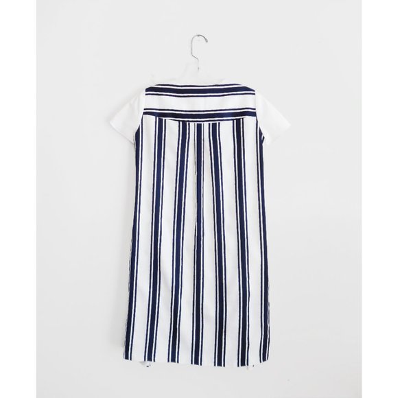 Jil Sander Navy White Navy Blue Stripe Tent Dress size FR 34 US 2 - Picture 2 of 4